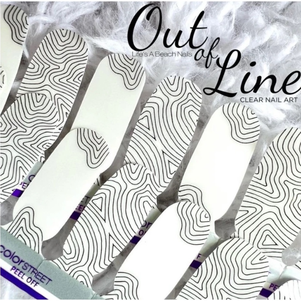 *Retired* Color Street: Out of Line | Black Squiggly Lines Clear Overlay Stripes - Picture 10 of 12